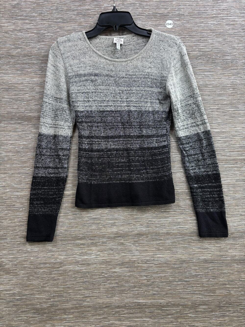 Armani Jeans Sweater Womens Small Gray Ombre Stripe Scoop Neck Knit Pullover